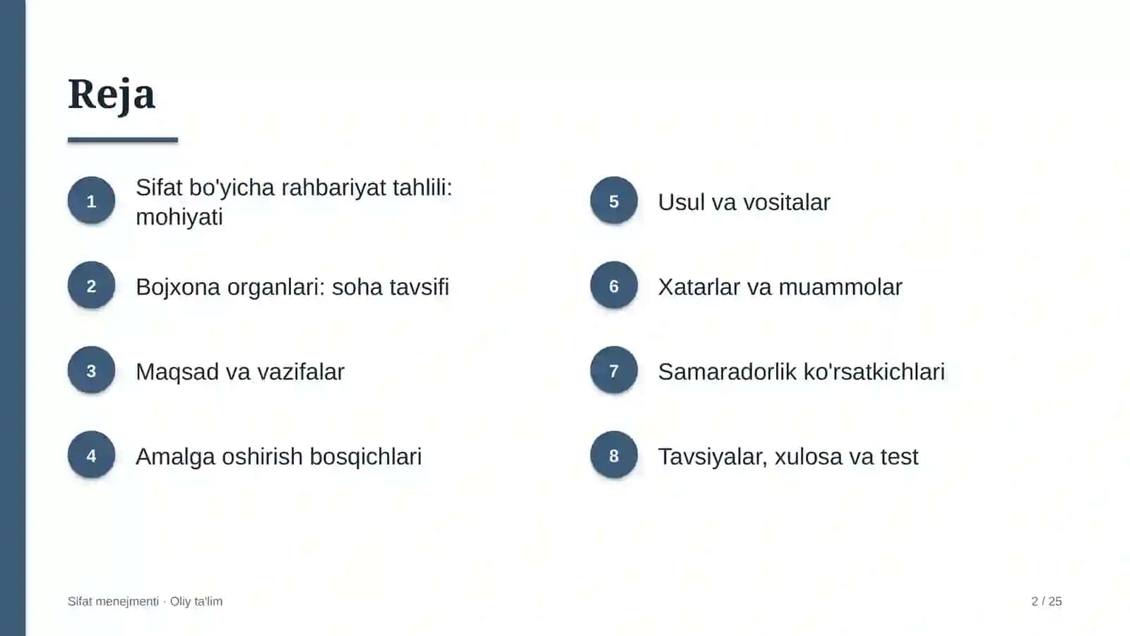 bojxona organlarida sifat bo'yicha rahbariyat tahlilini o'tkazish 7732 2