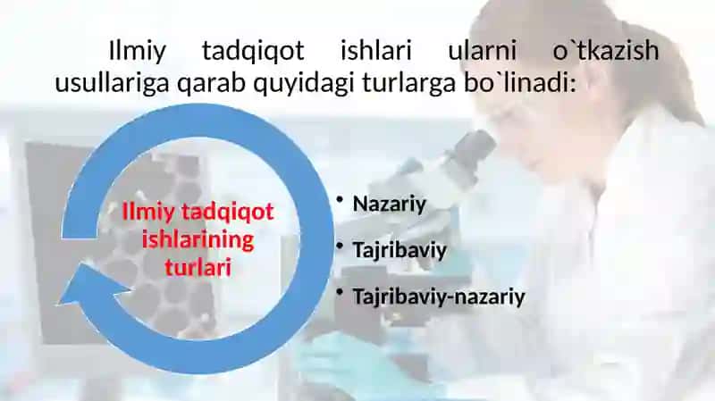 ILMIY TADQIQOT ISHLARI VA ULARNI O‘TKAZISHGA TAYYORGARLIK 2