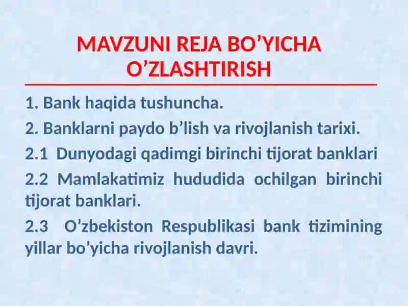 Zamonaviy bank tizimi va uning rivojlanish tarixi 2