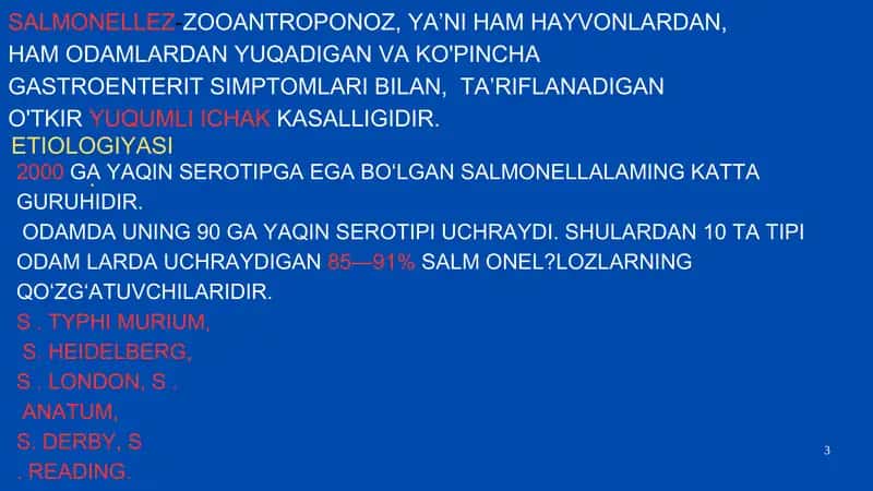 Salmonellez va Shigellyozlar taqdimoti 2