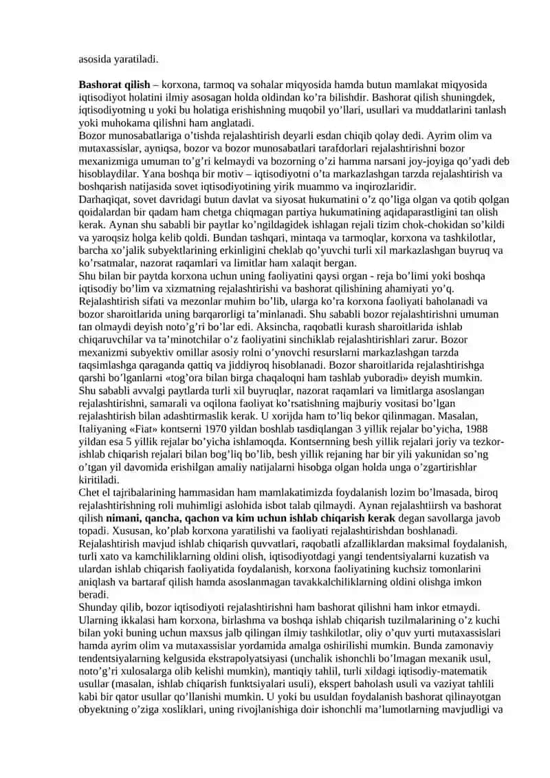 O'zbekistonda Milliy Bozorni Shakillantirish Vazifalari 2