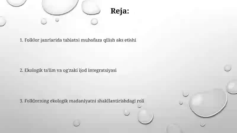 Xalq og'zaki ijodi janrlarida tabiatni asrab-avaylash va ekologik tarbiya masalalari 2
