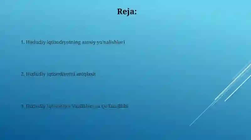 Mintaqaviy iqtisodiyot fanining predmeti maqsadi va vazifalari 2