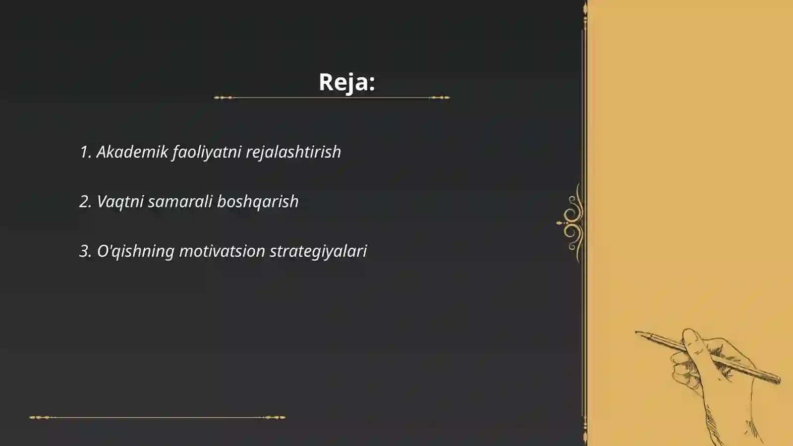 Akademik faoliyatni rejalashtirish 2