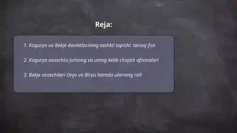 Koguryo va Bekje sila tashkil topishi 2