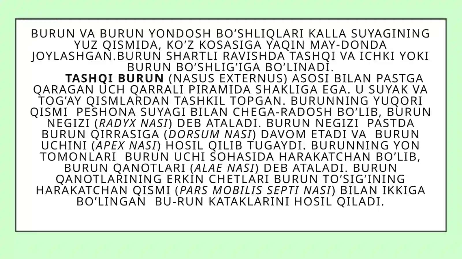 Burunning yon tomonlari 2