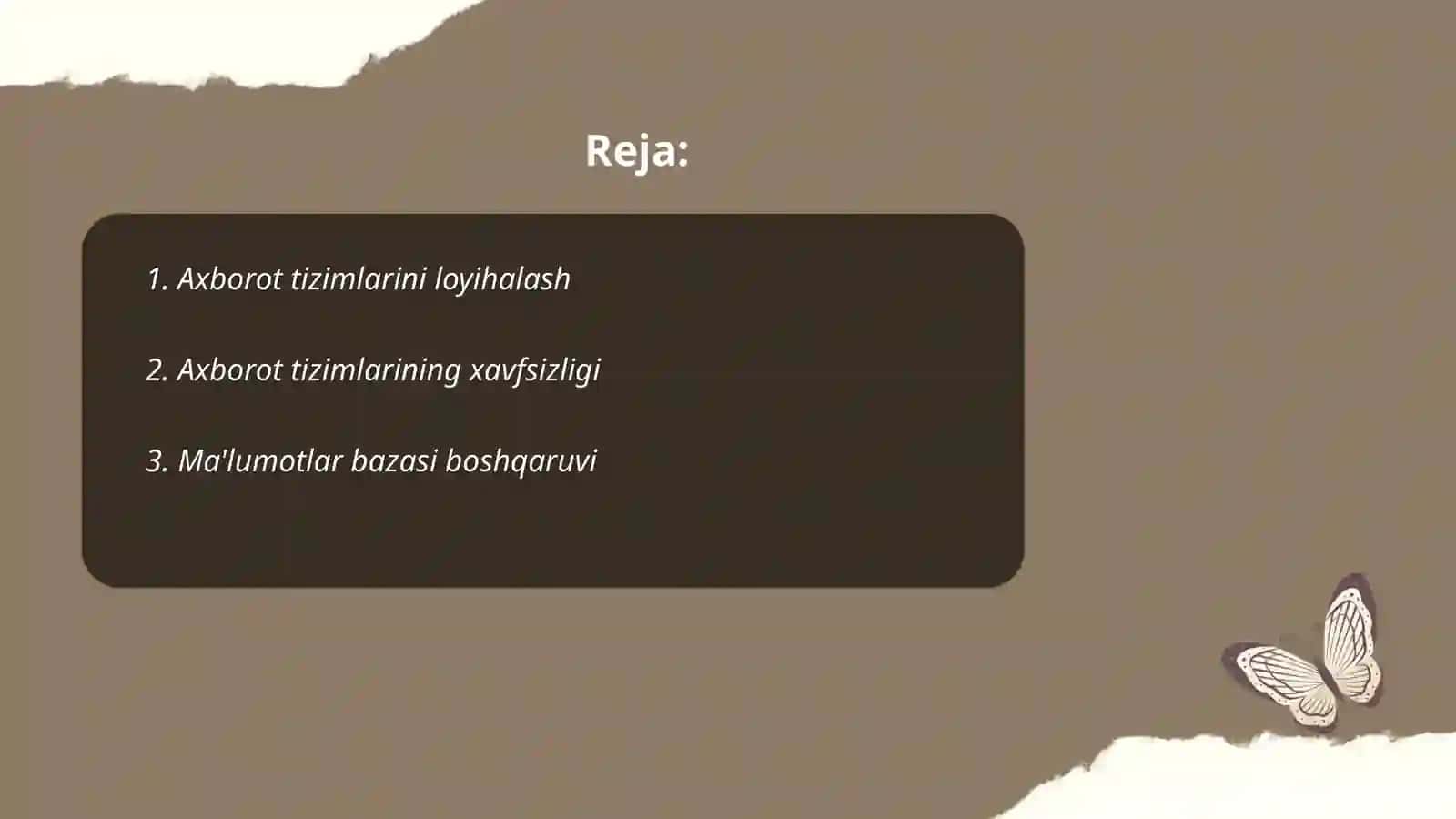 Axborot tizimlari va auditi va nazorati 2