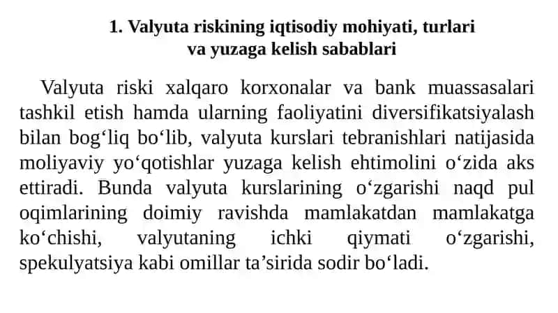 Valyuta riski 2