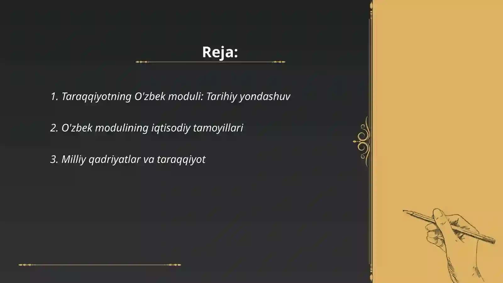 Taraqqiyotning "O'zbek moduli" va uning ahamiyati 2
