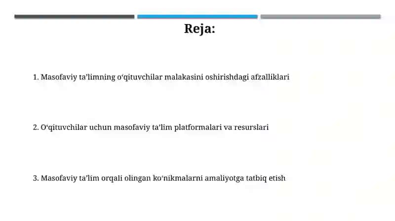 Oʻqtuvchilar malakasini oshirishda masofaviy taʼlimning afzalligi 2