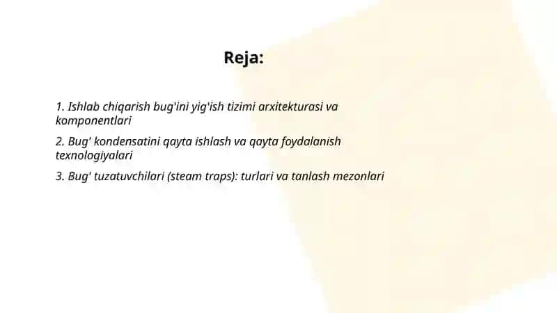 Ishlab chiqarish bug'ini yig'ish 2