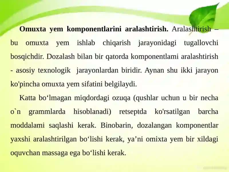 Sochiluvchan omuxta yem komponentlarini aralashtirish mashinalari 2