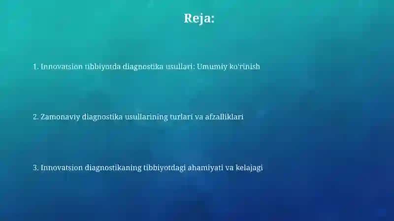 Innovatsion tibbiyotda diagnostika usullari vaularningaxamiyati 2
