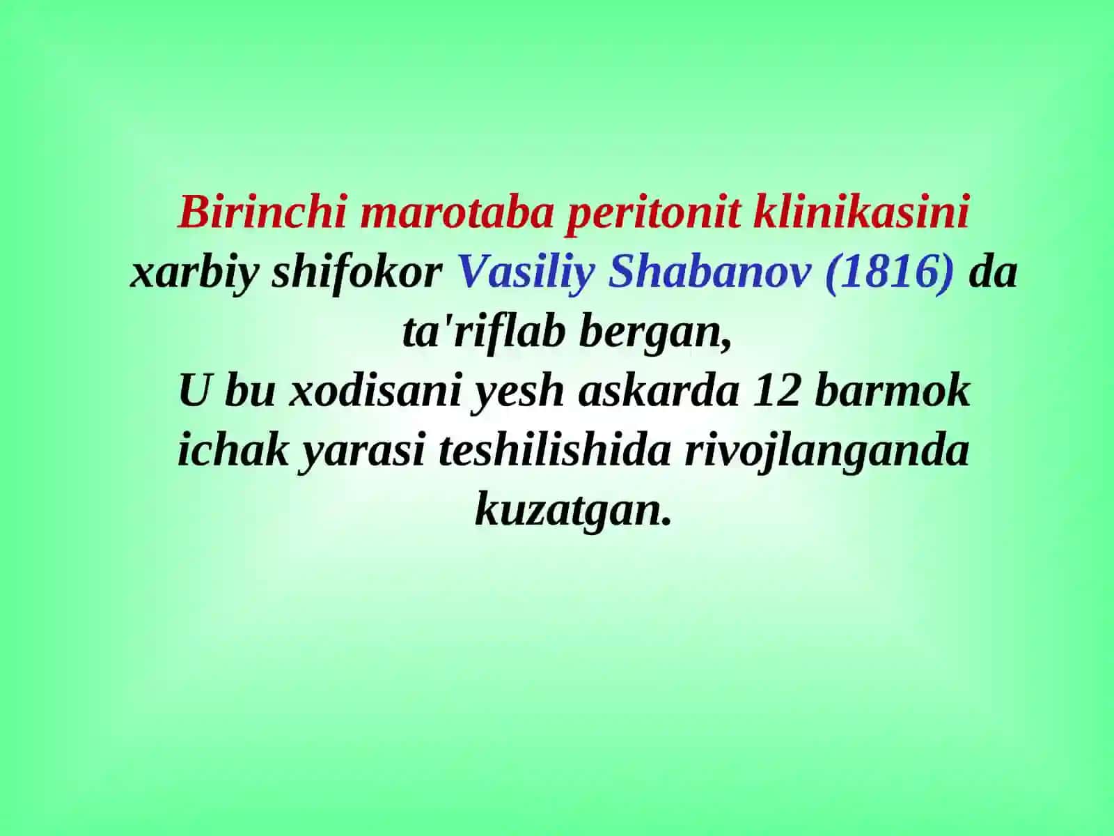 O‘TKIR PERITONIT 2