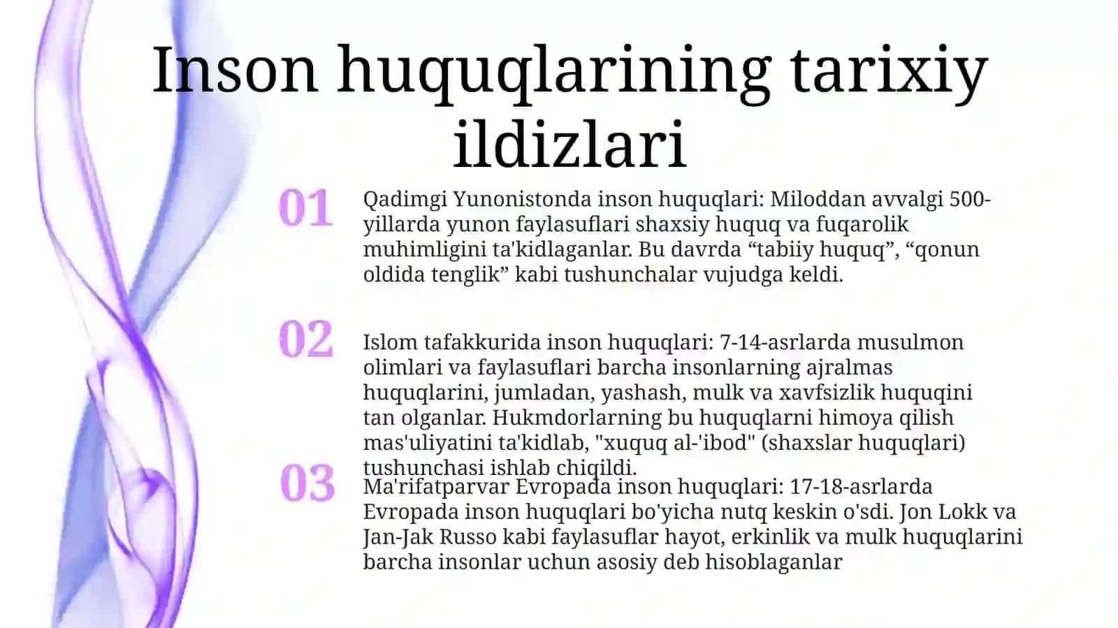 Inson Huquqining Tarixiy Rivojlanish Bosqichlari. Sharq Mutafakkirlari TaʼLimotida Inson Huquqi GʻOyalari 2