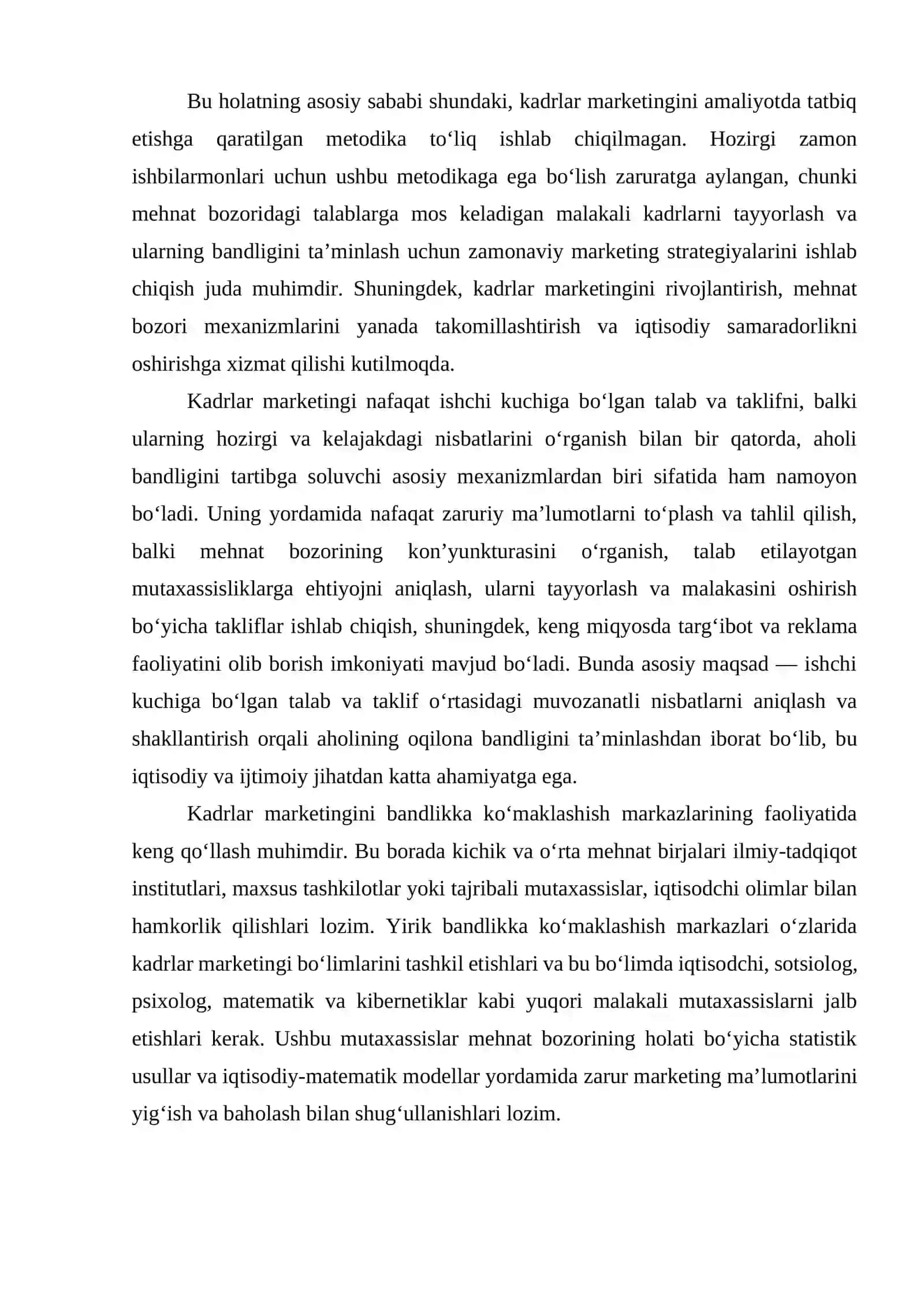 BOB. MEHNAT BOZORINING KADRLAR MARKETINGI TADQIQOTI 2