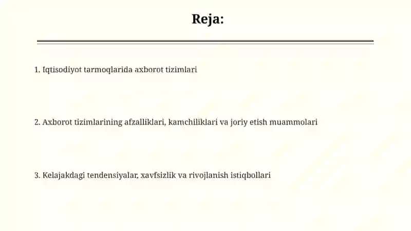 Iqtisodiyotning turli tarmoqlarida axborot tizimlarini qo'llanilish 2