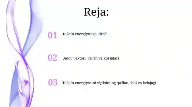 To'lqin energiyasi. Umov vektori 2