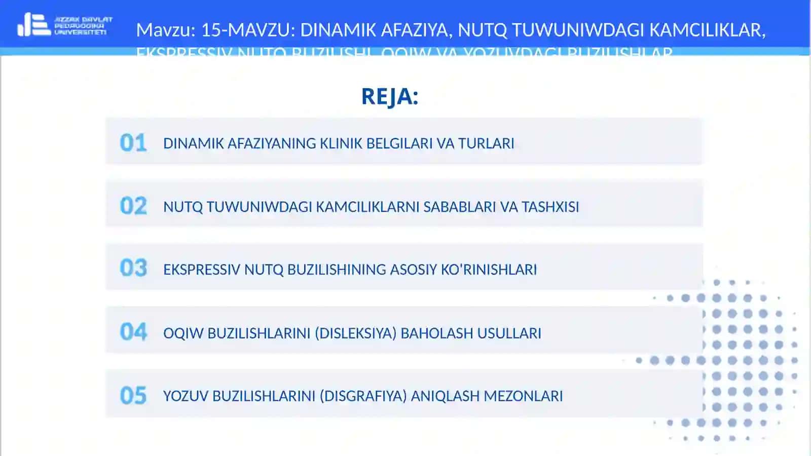 DINAMIK AFAZIYANING KLINIK BELGILARI VA TURLARI 2