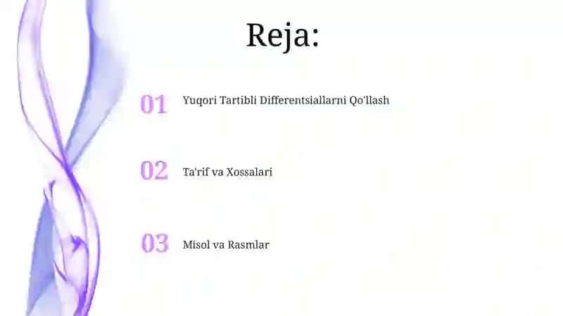 Yuqori darajali differensiallar 2