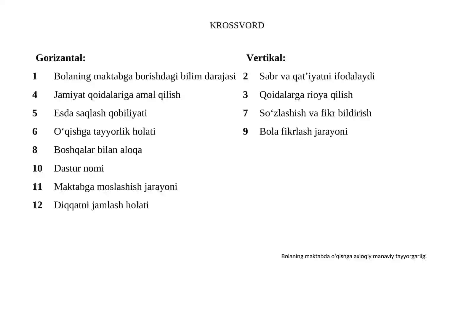 Bolaning maktabda o‘qishga axloqiy manaviy tayyorgarligi 2