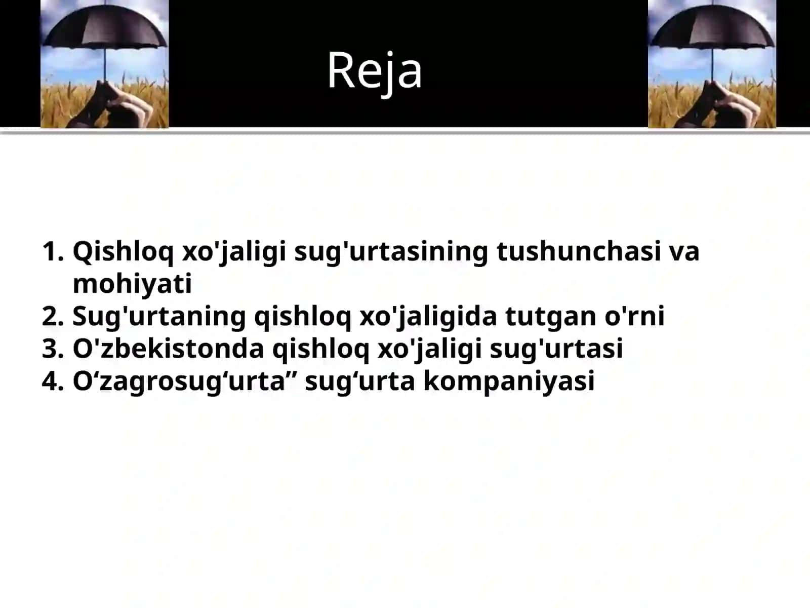 Qishloq xo'jaligi sug'urtasi 2