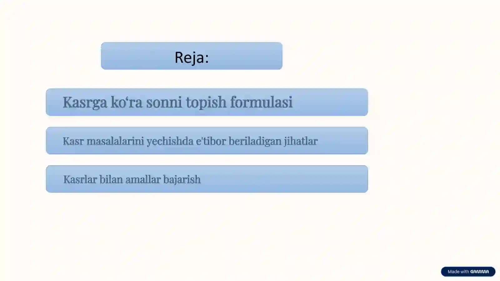 Kasr. Sonning kasr qismi va kasrga ko‘ra sonni topishga doir masalalar yechish 2