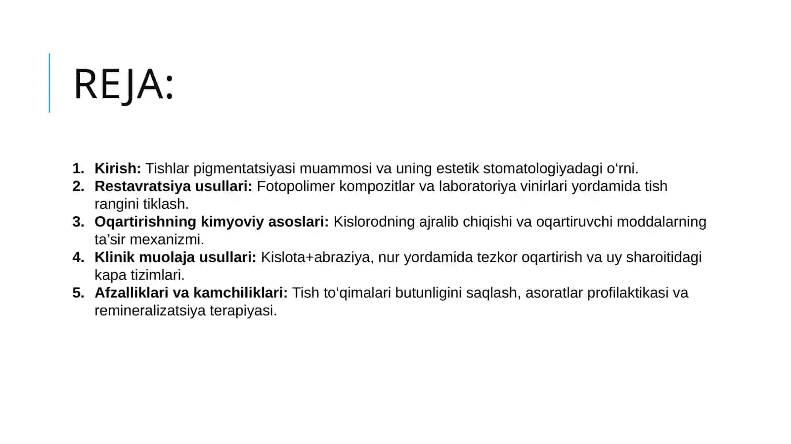 Tishlar pigmentasiyasi va tishlar toj qismining rang o’zgarishi 2
