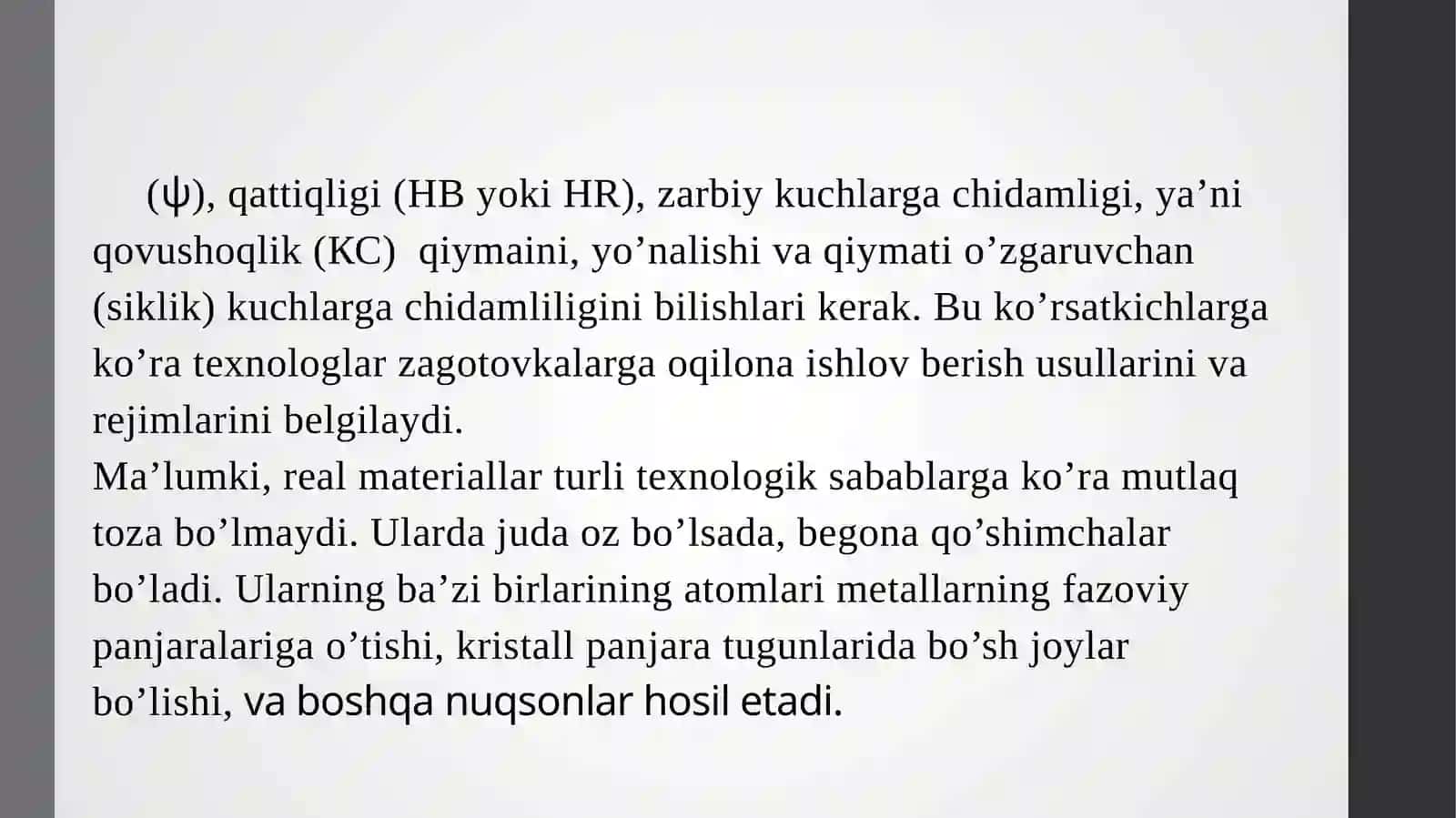 Konstruktsion materiallarning mexanik xossalari. Materiallarning qattiqligini Brinell va Rokvell usulida sinash 2