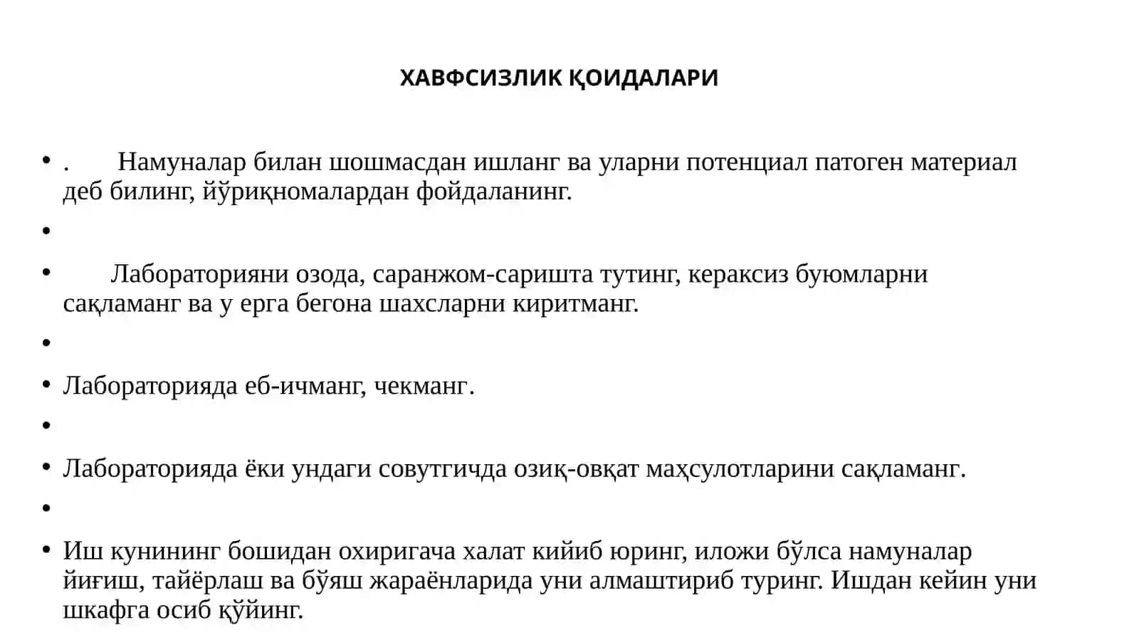 ХАВФСИЗЛИК ҚОИДАЛАРИ 2