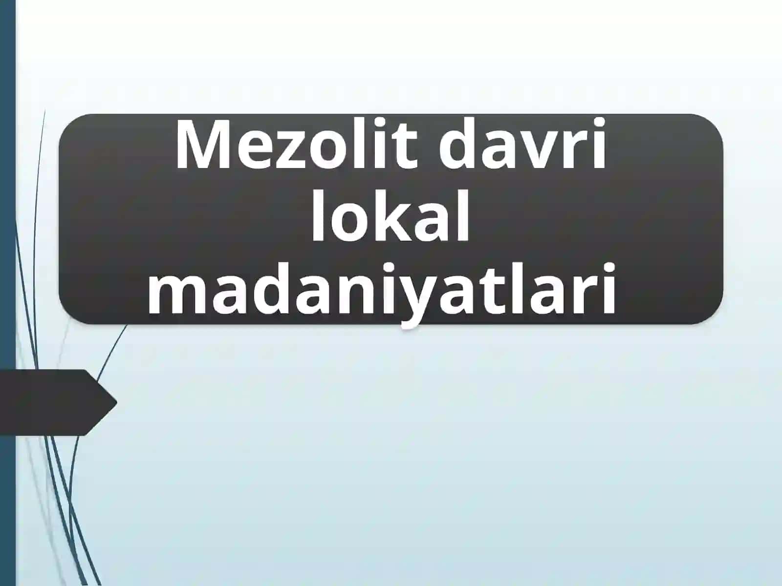 Mezolit davri lokal madaniyatlari 2