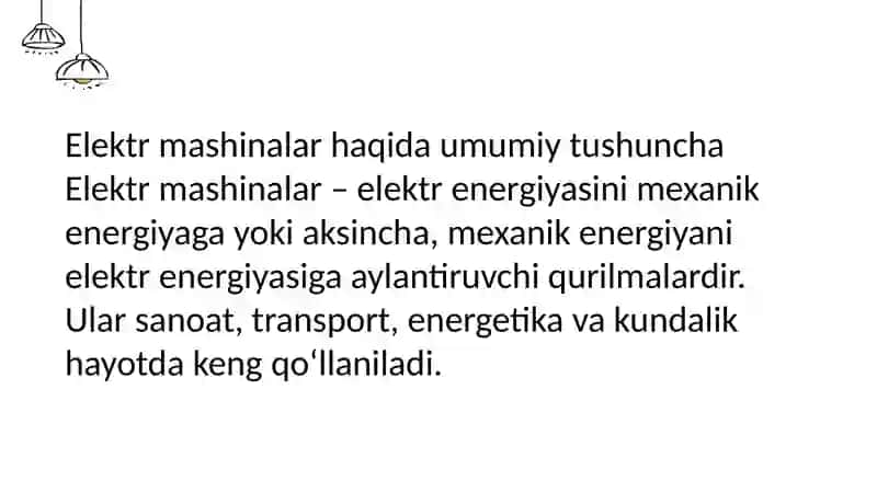 Elektr mashinalar va ularni ishlash tamoyillari 2