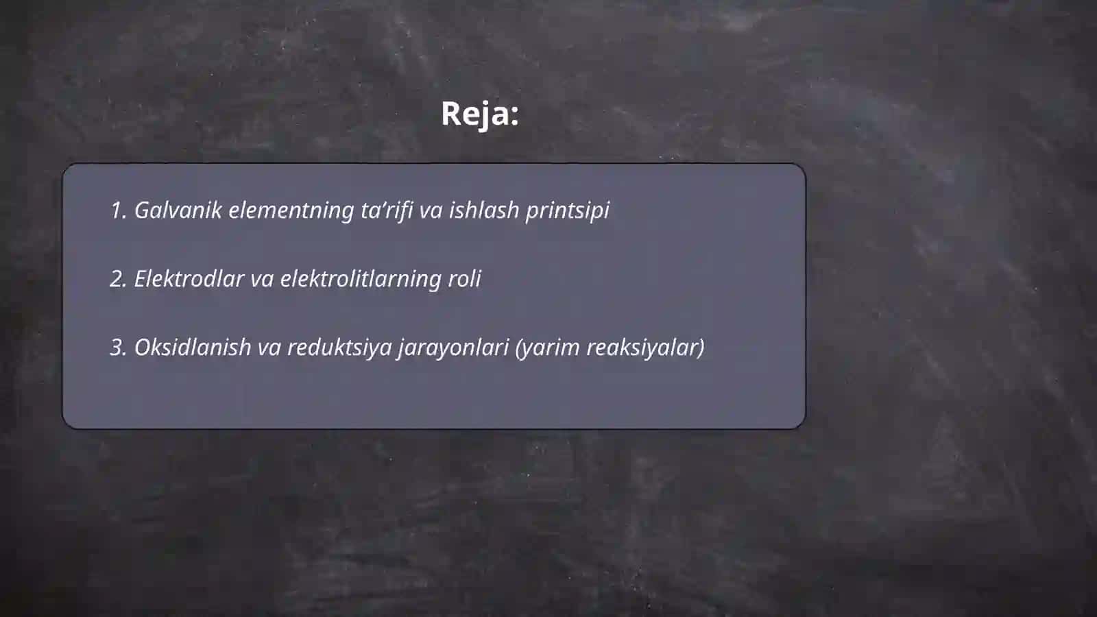 Galvanik elementlar. Akkumlyatorlar 2