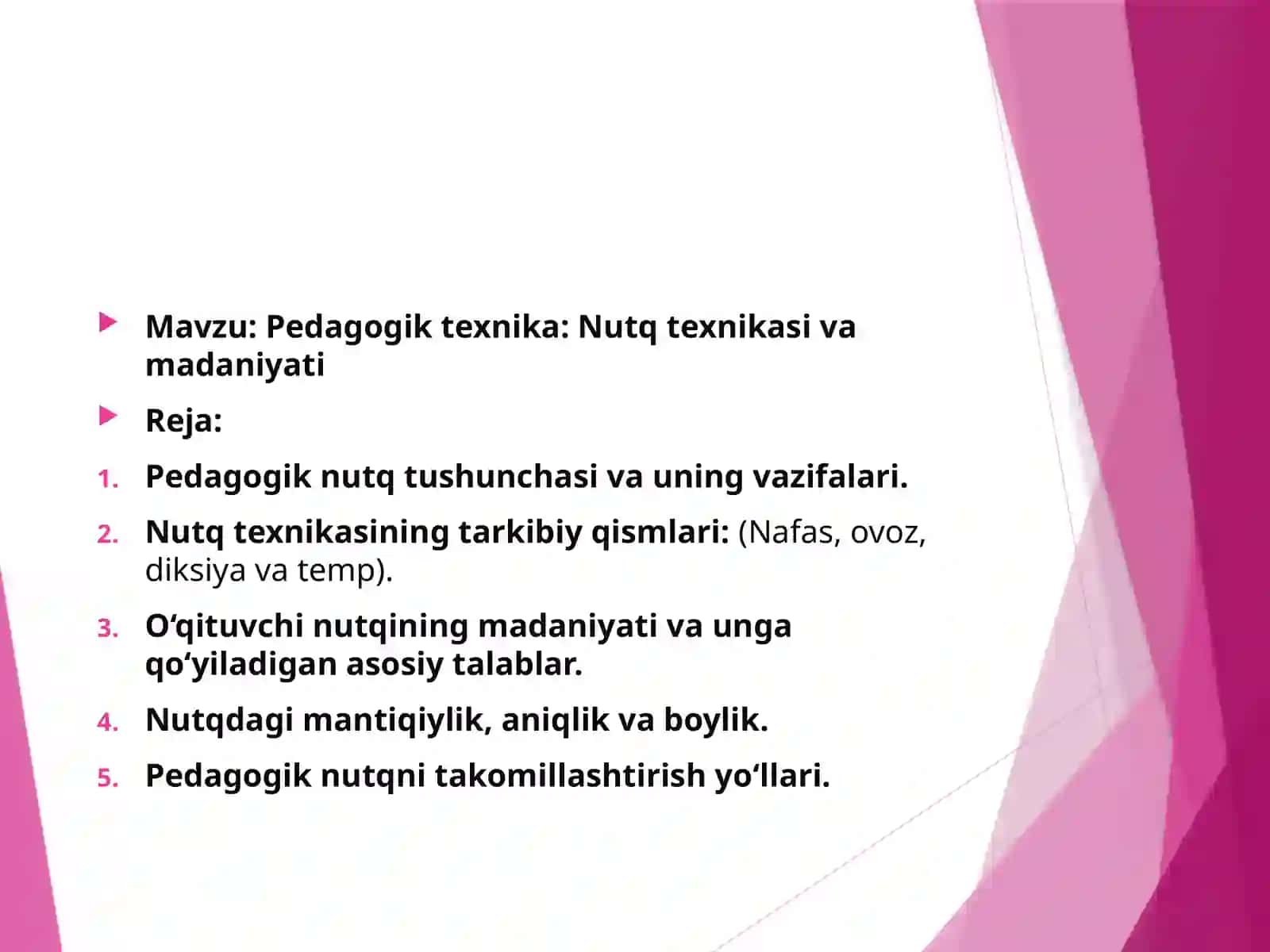 Pedagogik texnika: Nutq texnikasi va madaniyati 2