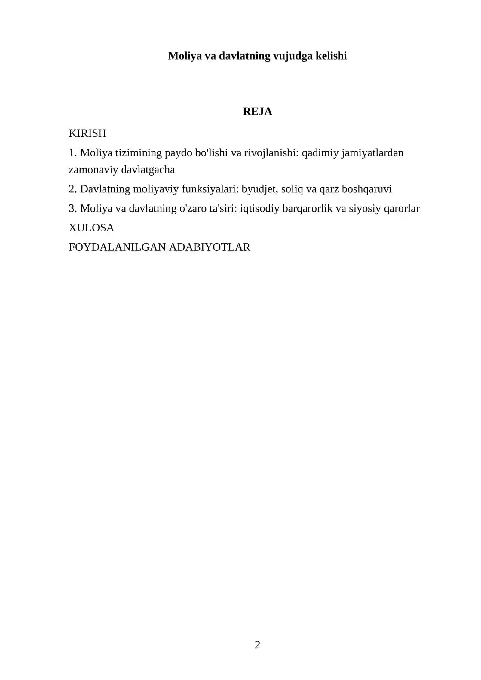 Moliya va davlatning vujudga kelishi 2