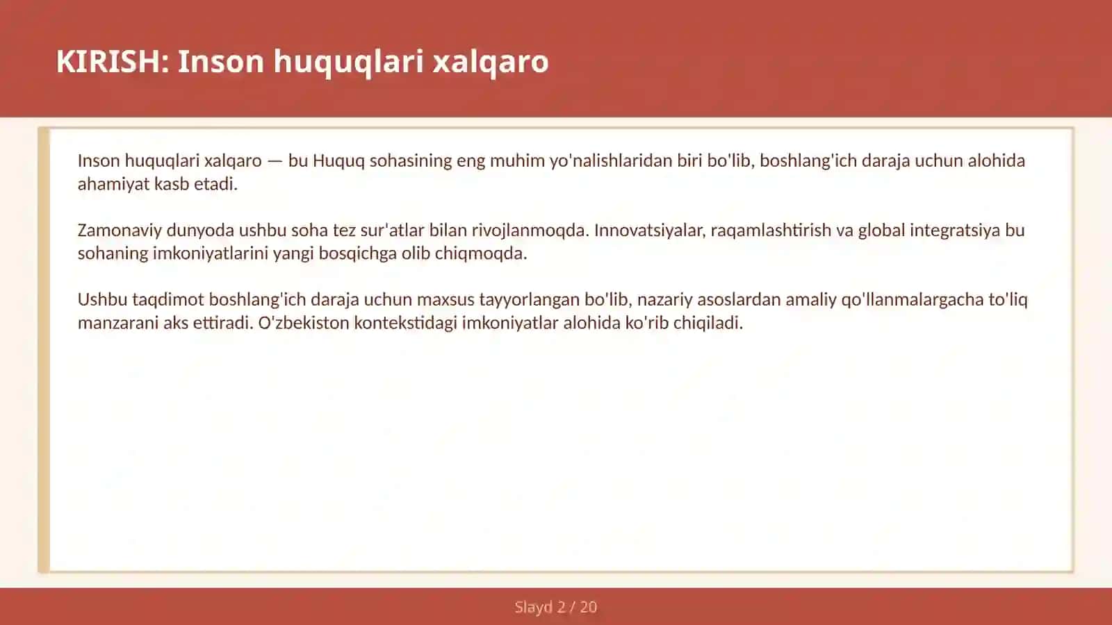 Inson huquqlari xalqaro 2