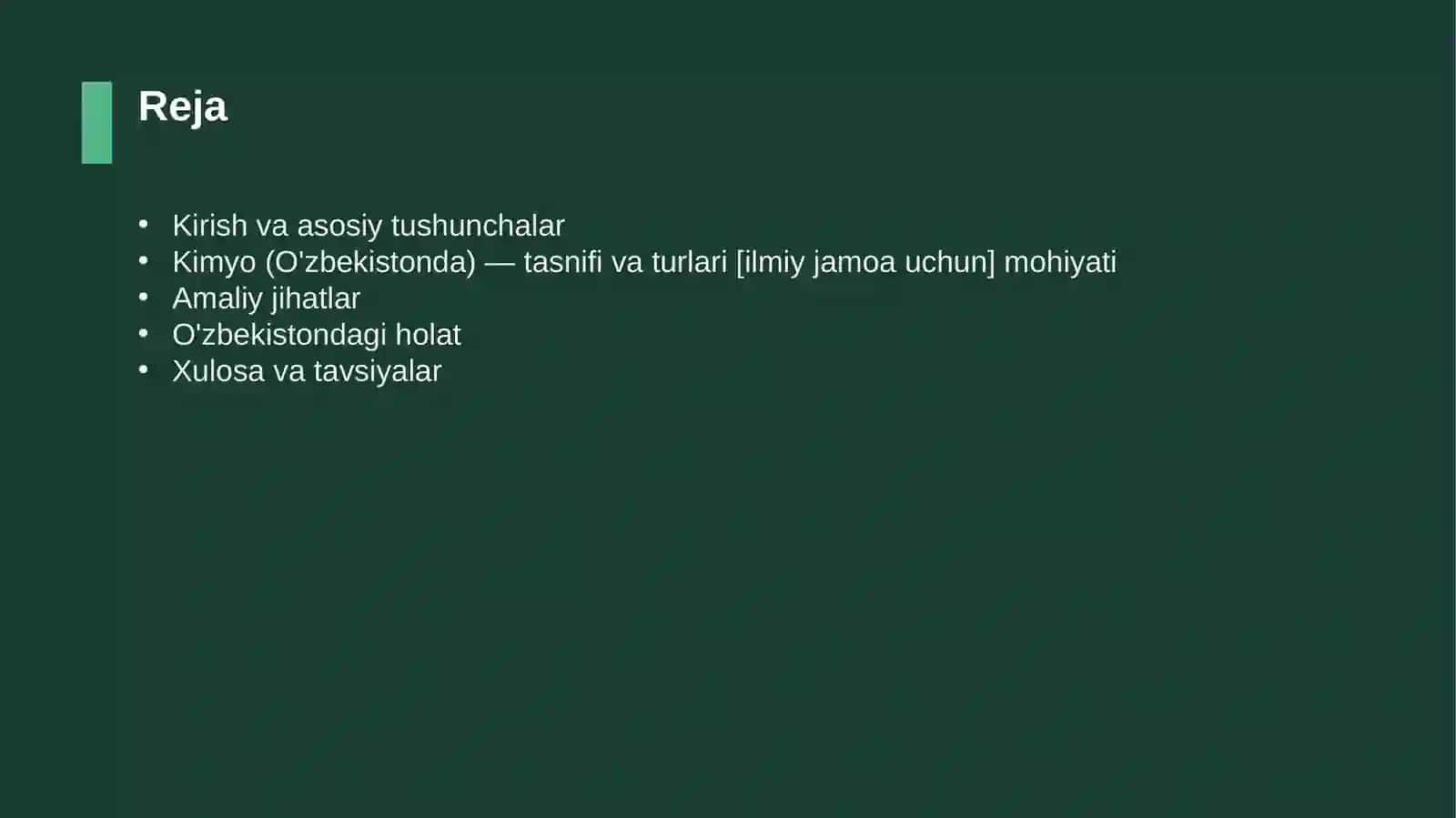 Kimyo (O'zbekistonda) — tasnifi va turlari [ilmiy jamoa uchun] 2