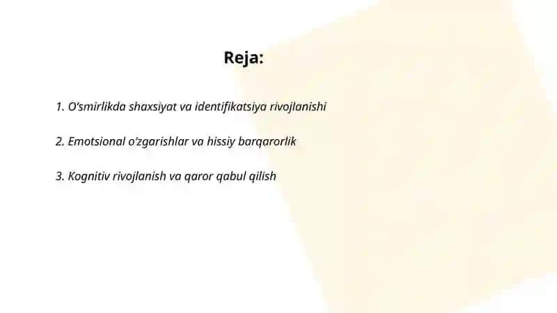Oʻsmirlik davrida psixologik rivojlanish xususiyatlari 2