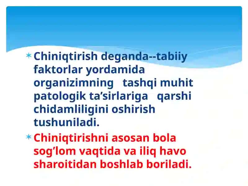 Bolalarni chiniqtirish to’g’risida tushuncha 2
