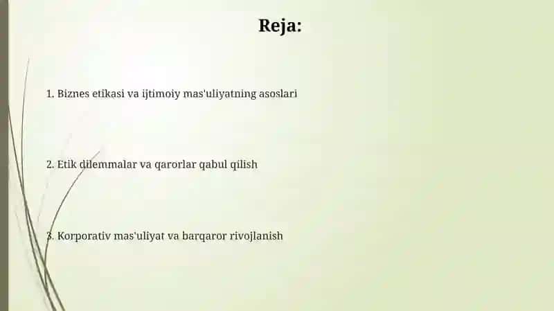 Biznes etikasi va ijtimoiy mas'uliyat 2