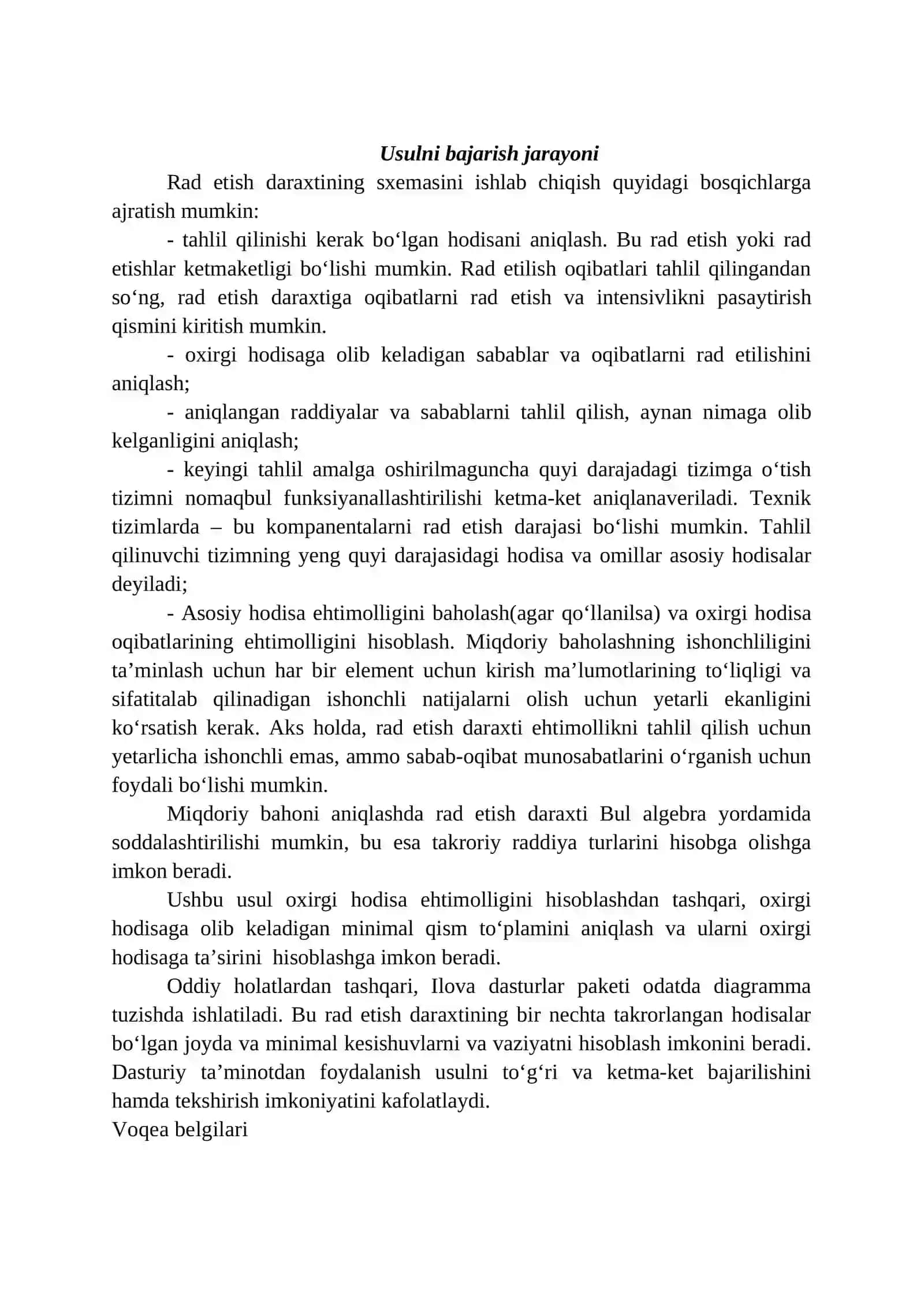Hodisalar daraxti usuli 2