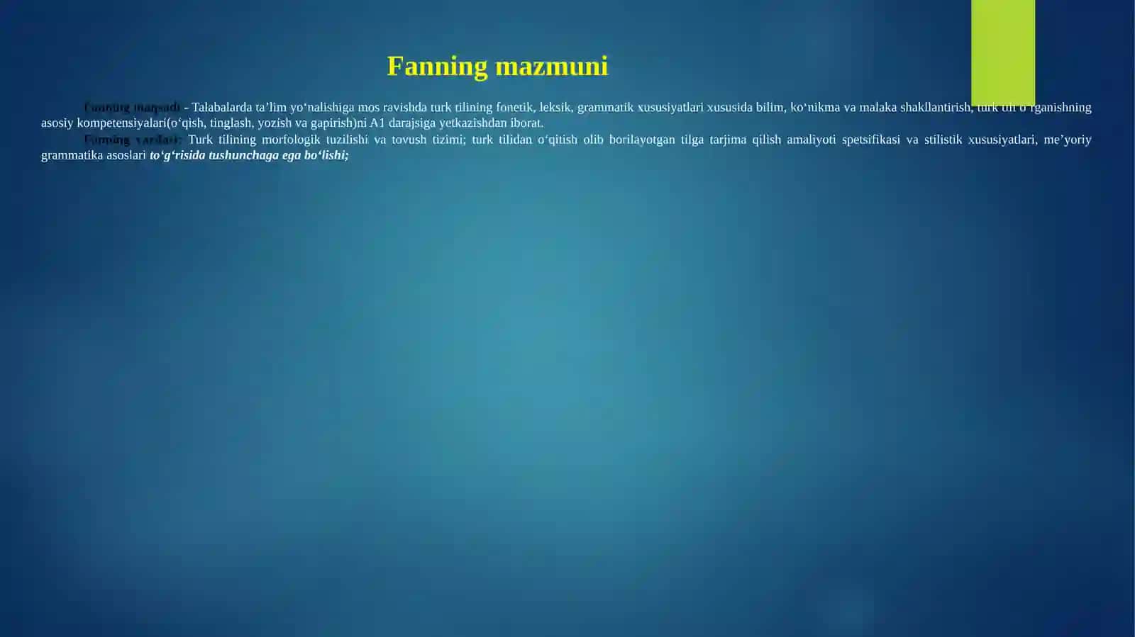 Turk tili fani tavsifi 2