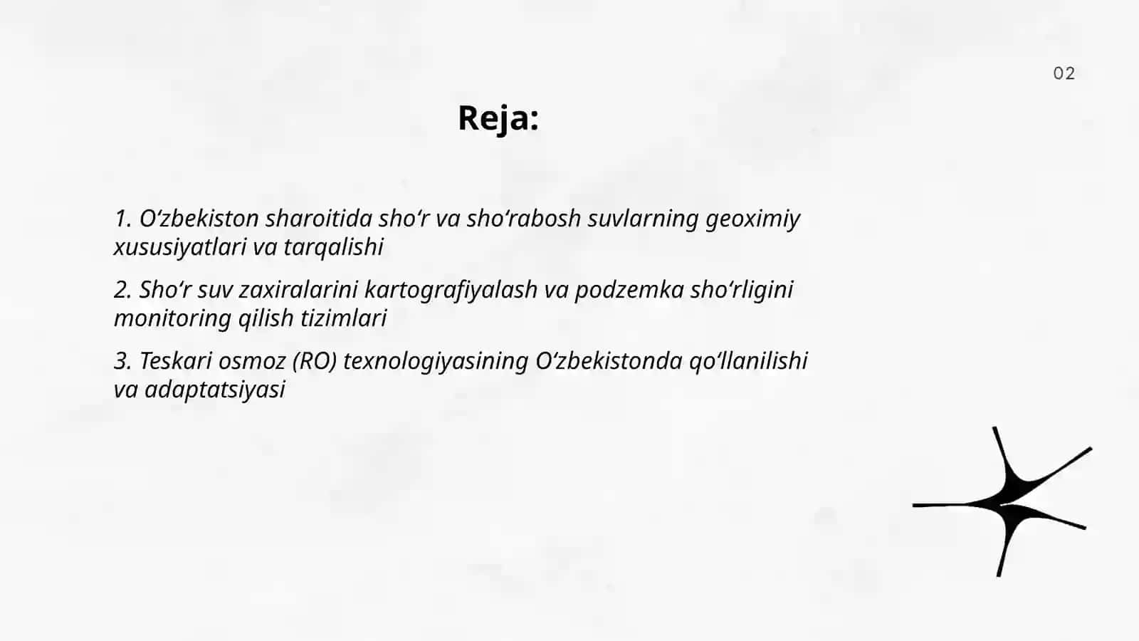 Oʻzbekiston sharoitida shoʻr suvlarni chuchuk suvga aylantirish 2