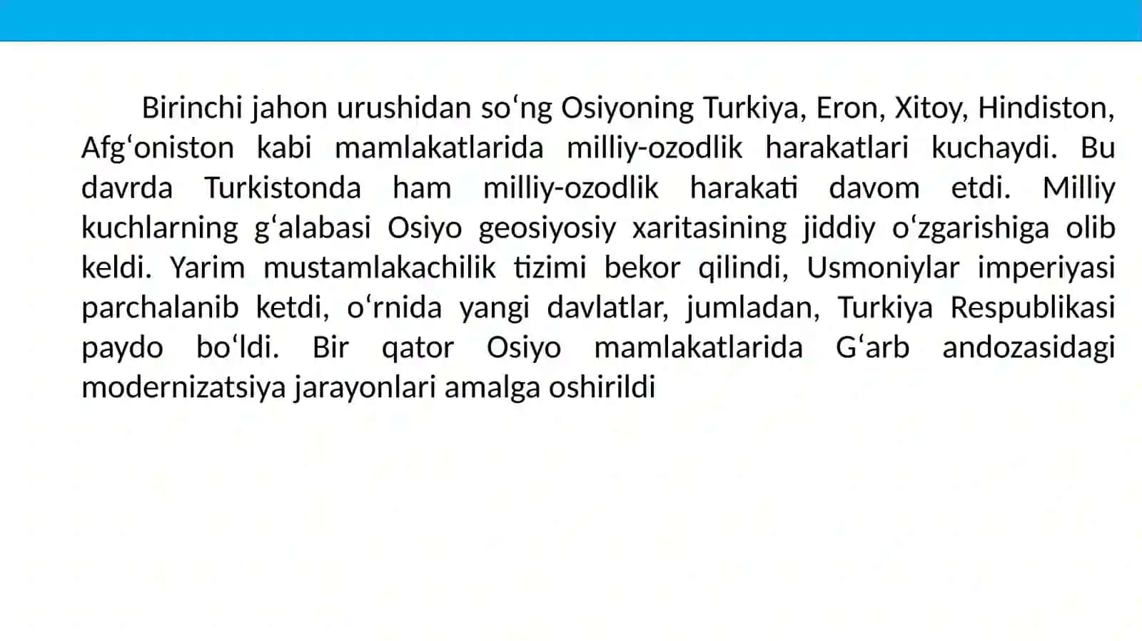 12-mavzu: Osiyomamlakatlari damustaqillik va taraqqiyot muammolari 2