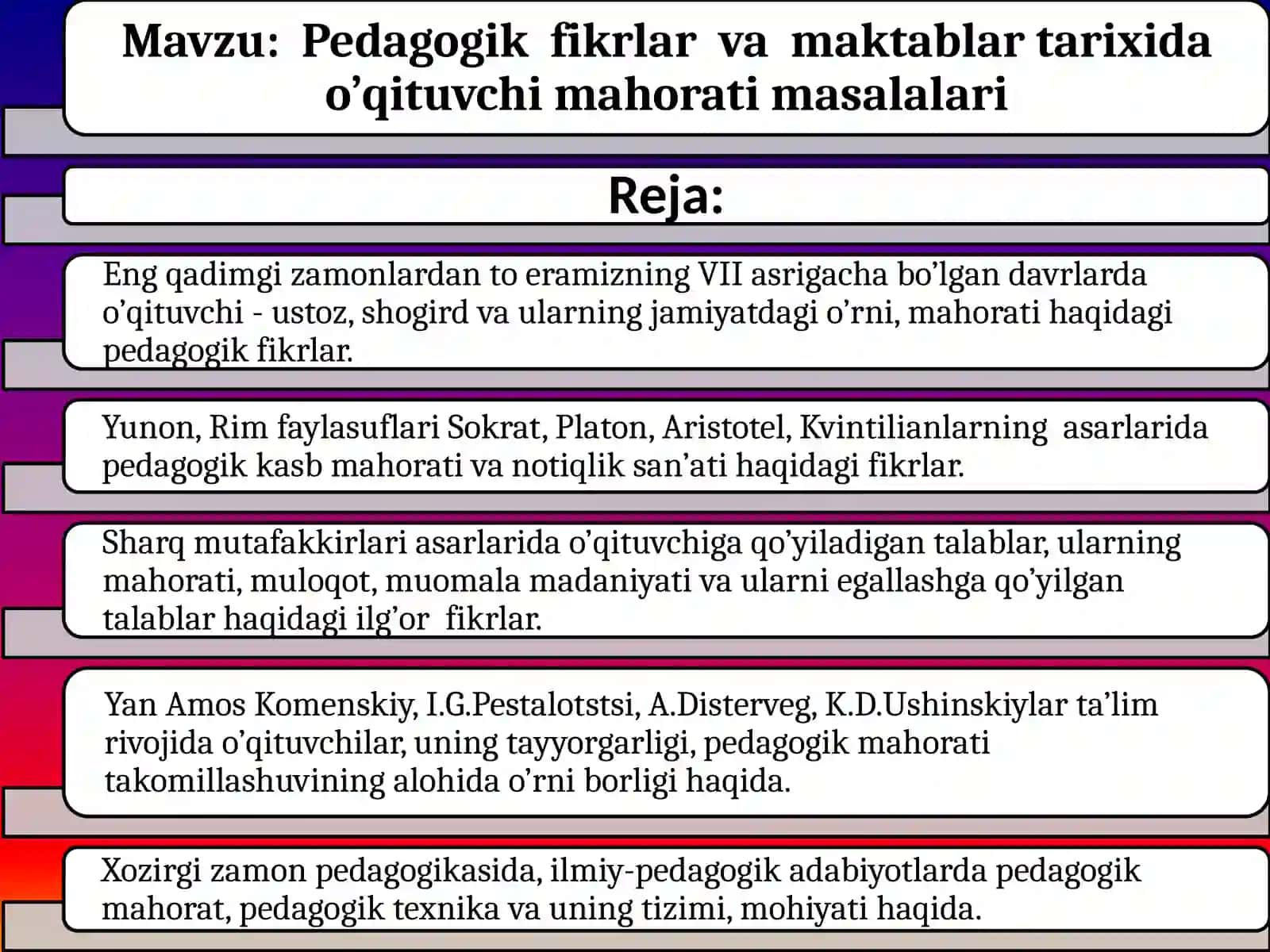 HARBIY TA’LIM - PEDAGOGIKA FANIDAN 2