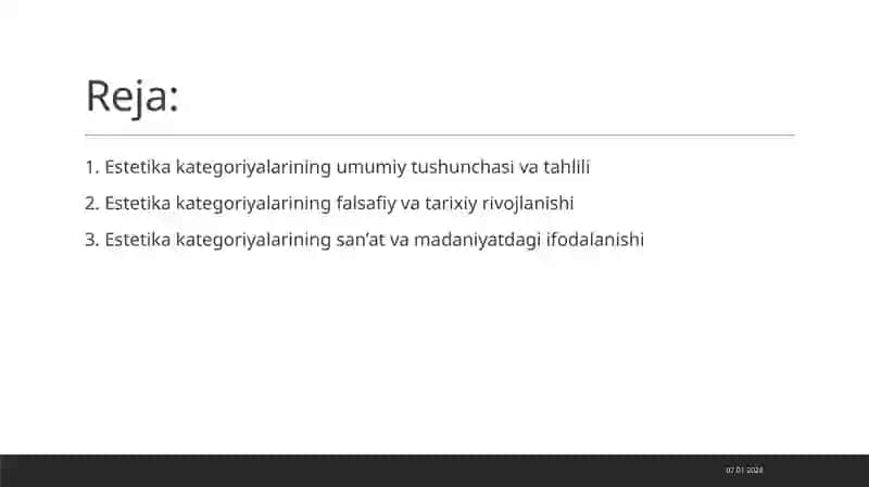 Estetika kategoriyalarining mohiyati 2