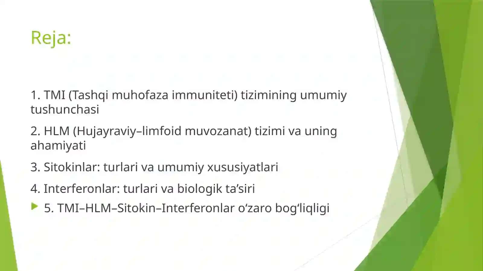 TMI va HLM-tizimi Sitokinlar,Interferon 2