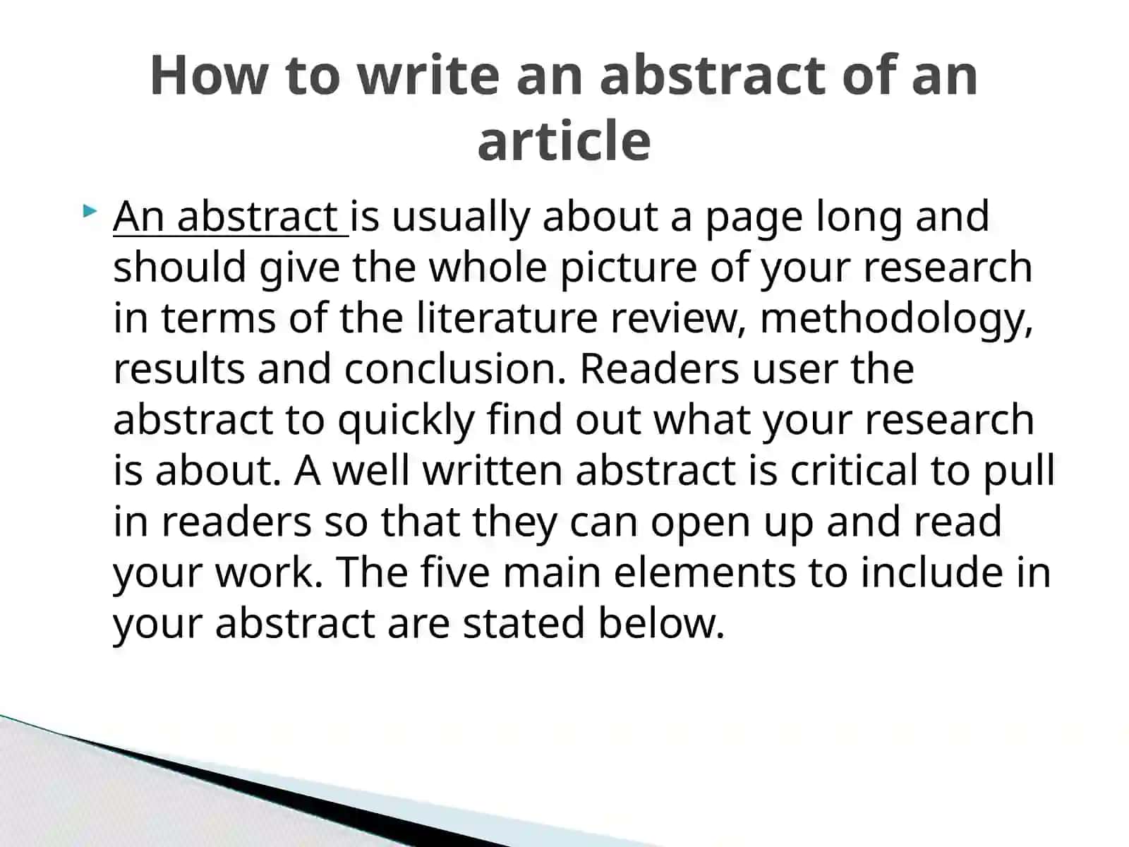 How to write an abstract of an article 2