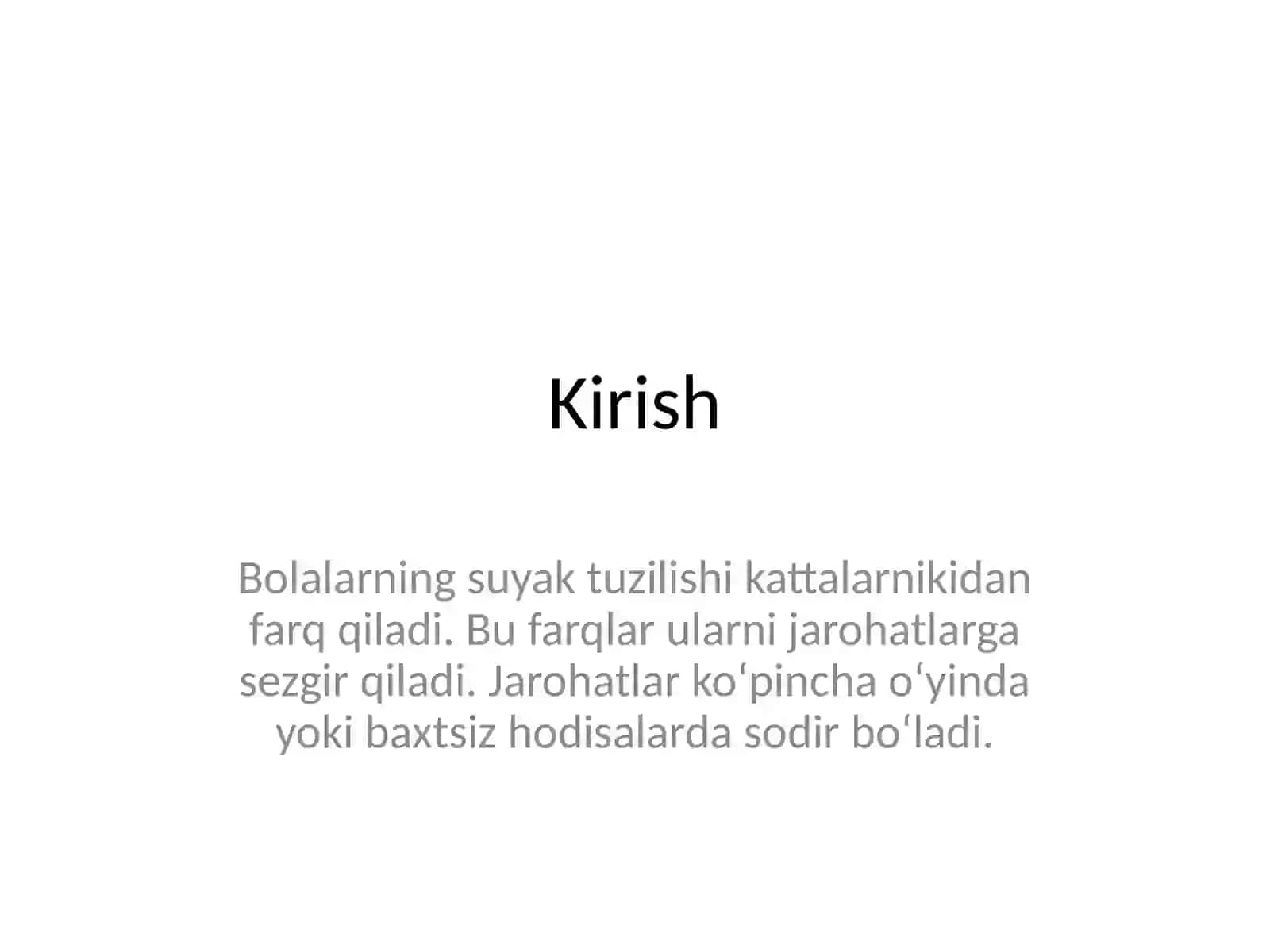 Bolalarda O‘ziga Xos Jarohatlanish 2