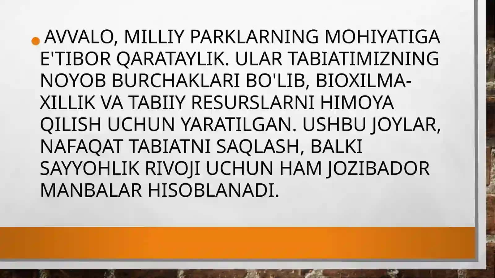 MILLIY PАRKLАRNING EKОTURIZM RIVОJLАNISHIDАGIАHАMIYATI 2